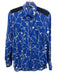 Rag & Bone Size XS Blue & White Viscose Abstract Print Button Front Top Blue & White / XS
