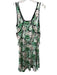 Veronica Beard Size 6 Green & Cream Silk Blend Abstract Floral Sleeveless Dress Green & Cream / 6
