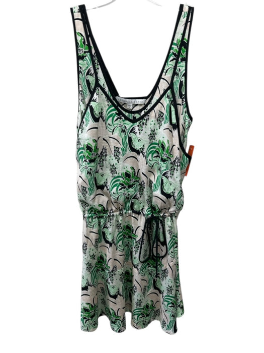 Veronica Beard Size 6 Green & Cream Silk Blend Abstract Floral Sleeveless Dress Green & Cream / 6