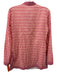 Tory Burch Size 4 Red & Orange Cotton V Neck Geo Print Long Sleeve Side Slit Top Red & Orange / 4