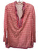 Tory Burch Size 4 Red & Orange Cotton V Neck Geo Print Long Sleeve Side Slit Top Red & Orange / 4