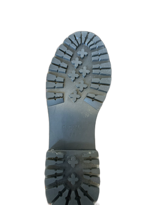 Cecelia New York Shoe Size 7.5 Black & Gold Leather Chain Knee High Boots Black & Gold / 7.5