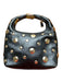 J. Crew Black & Gold Leather Studded Top Handle Zip Close Gold Hardware Bag Black & Gold / S