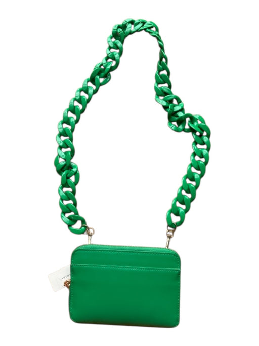 Anthropologie Green Vegan Leather Chain Strap Wallet on Chain Bag Green / S