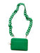 Anthropologie Green Vegan Leather Chain Strap Wallet on Chain Bag Green / S