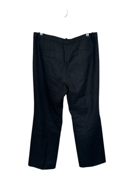 J. Crew Size 10 Black Linen Blend Straight Leg Trouser Pants Black / 10