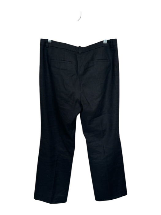 J. Crew Size 10 Black Linen Blend Straight Leg Trouser Pants Black / 10
