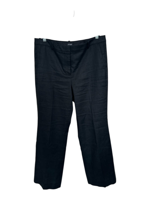J. Crew Size 10 Black Linen Blend Straight Leg Trouser Pants Black / 10