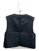 Free People Size M Black & Cream Vegan Leather Faux Shearling Embroidered Vest Black & Cream / M