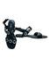 Larroude Shoe Size 7.5 Black & Gold Leather Cut Outs Ankle Strap Sandals Black & Gold / 7.5