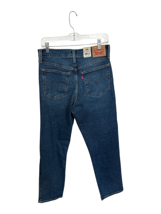 Levis Size 30 Dark Wash Cotton Blend Straight Leg High Rise Button Fly Jeans Dark Wash / 30