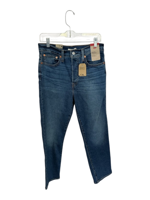 Levis Size 30 Dark Wash Cotton Blend Straight Leg High Rise Button Fly Jeans Dark Wash / 30