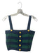 Staud Size XS Blue & Green Cotton Blend Sleeveless Front Button Closure Knit Top Blue & Green / XS