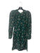 Reformation Size 0 Forest Green Viscose Round Neck Long Sleeve Semi Sheer Dress Forest Green / 0