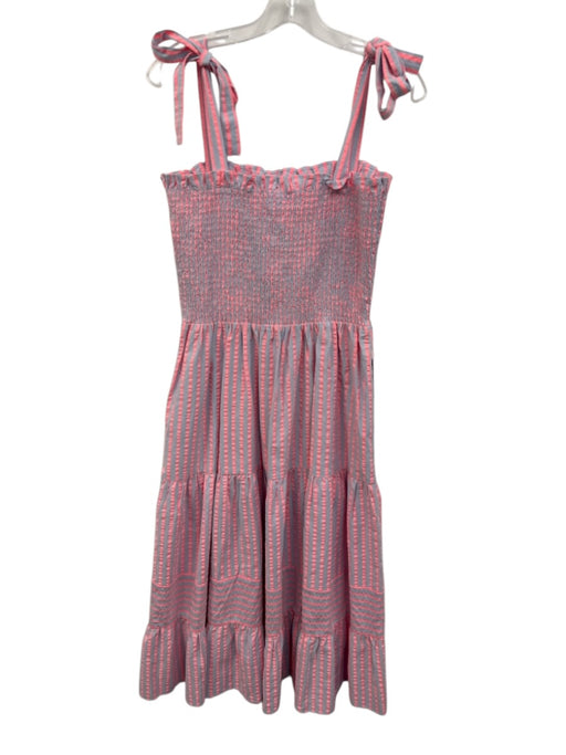Draper James Size M Pink & blue Cotton Blend Smocked Bodice Striped Dress Pink & blue / M