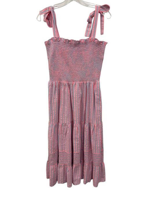 Draper James Size M Pink & blue Cotton Blend Smocked Bodice Striped Dress Pink & blue / M