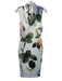 Ted Baker Size 1 Blue & Multi Sleeveless Printed Zip Back V Neck Dress Blue & Multi / 1