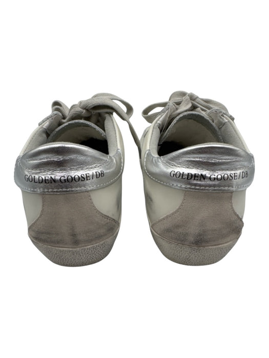 Golden Goose Shoe Size 39 White Leather Star Detail Lace Up Metallic Trim Shoes White / 39