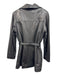 Wilsons Size S Black Leather Button Front Long Sleeve Vintage Coat Black / S
