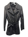 Wilsons Size S Black Leather Button Front Long Sleeve Vintage Coat Black / S
