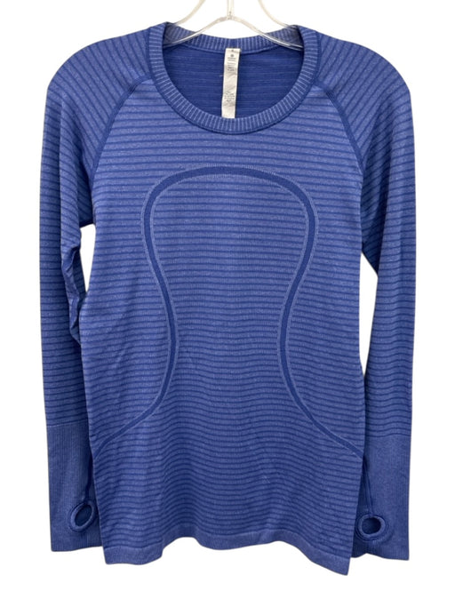 Lululemon Size 8 Indigo Nylon Blend Crew Neck Long Sleeve Athletic Top Indigo / 8