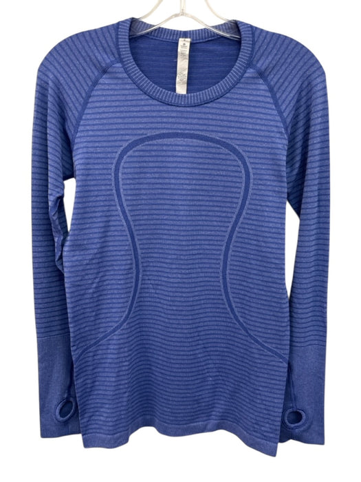 Lululemon Size 8 Indigo Nylon Blend Crew Neck Long Sleeve Athletic Top Indigo / 8