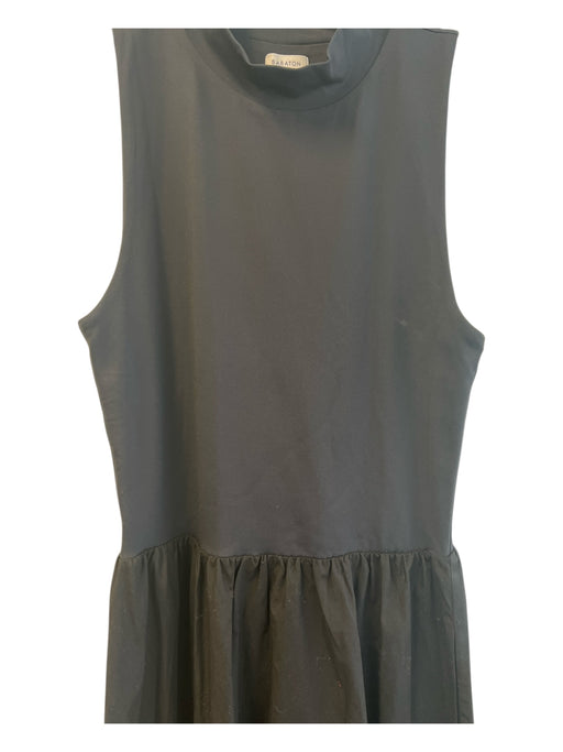 Aritzia Size M Black Nylon & Cotton High Neck Sleeveless Ankle Length Dress Black / M