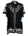 Cleobella Size S Black & White Cotton Button Front Short Sleeve Pockets Dress Black & White / S