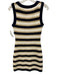 Cara Cara Size XS Cream & Navy Blue Cotton & Polyester Striped Sleeveless Dress Cream & Navy Blue / XS