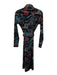 Cara Cara Size S Black & Multi Polyester floral print Long Sleeve Velour Dress Black & Multi / S