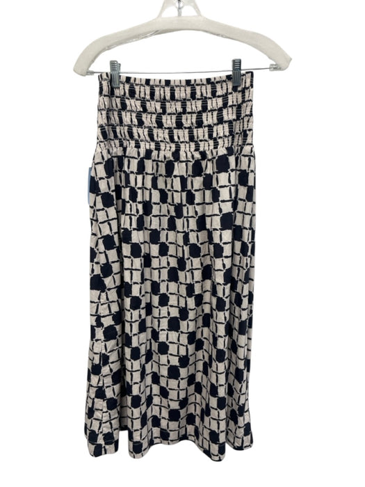 Cleobella Size S Black & White Cotton Elastic Hem Button Front V Neck Skirt Set Black & White / S