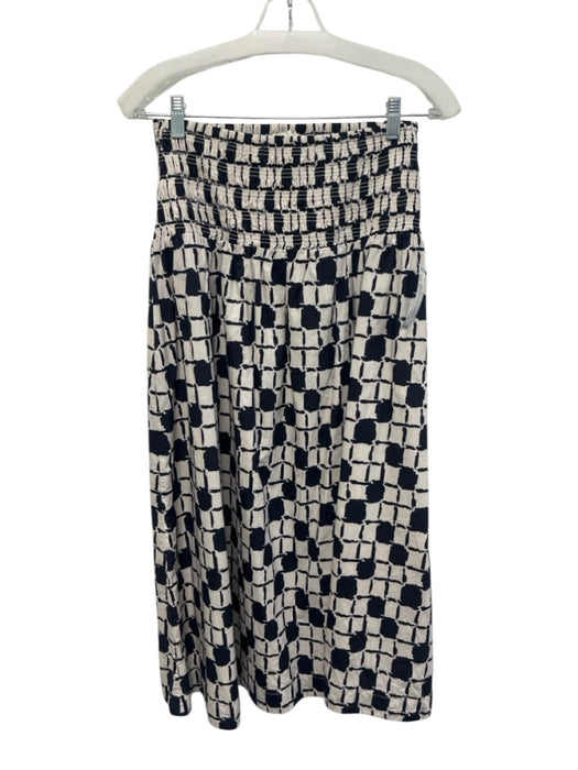 Cleobella Size S Black & White Cotton Elastic Hem Button Front V Neck Skirt Set Black & White / S