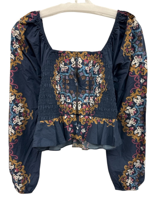 Cleobella Size S Blue & Multi Square Neck Top Blue & Multi / S