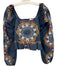 Cleobella Size S Blue & Multi Square Neck Top Blue & Multi / S