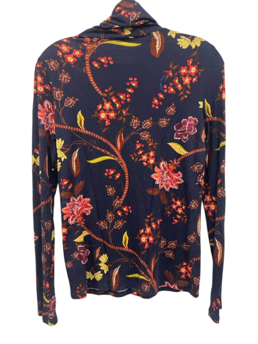 Cara Cara Size XS/S navy blue & multi Cotton & Modal Long Sleeve Turtleneck Top navy blue & multi / XS/S