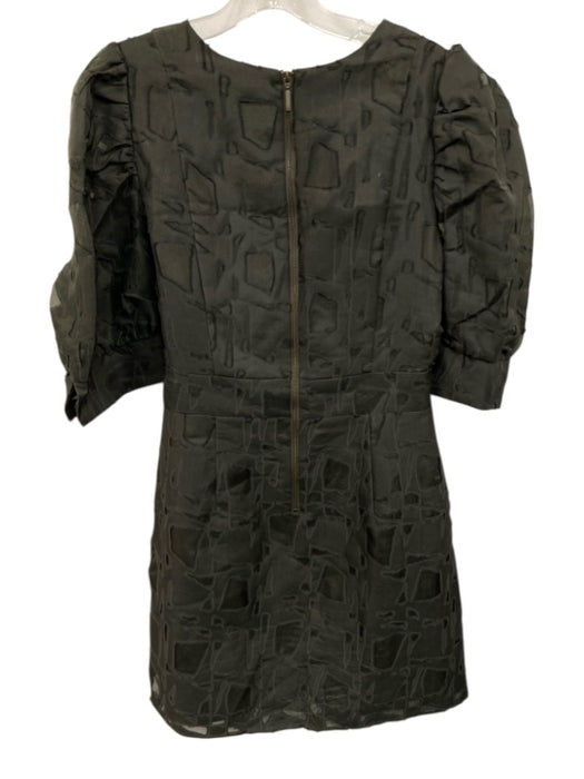 Marie Oliver Size 4 Jade Green Wool & Silk Back Zip Textured Geometric Dress Jade Green / 4