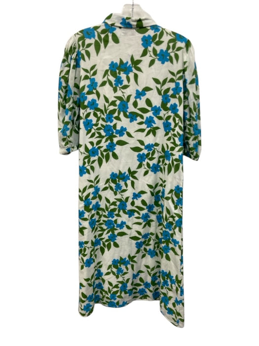 Olivia James Size S White & Multi Cotton Button Front Floral Print Dress White & Multi / S