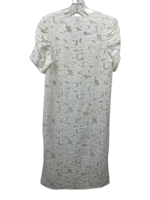 Baum und Pferdgarten Size 36/M White Viscose & Polyamide Short Puff Sleeve Dress White / 36/M