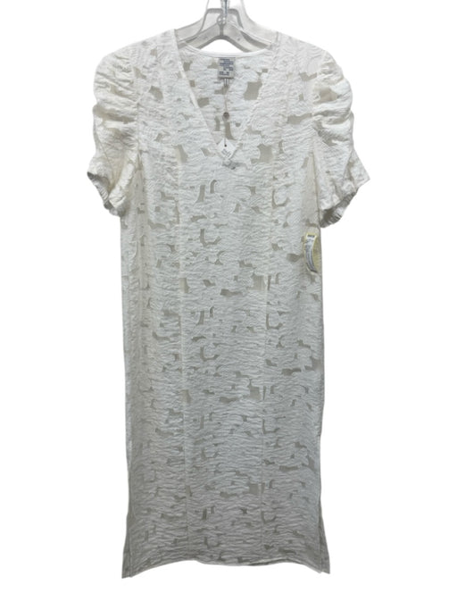 Baum und Pferdgarten Size 36/M White Viscose & Polyamide Short Puff Sleeve Dress White / 36/M