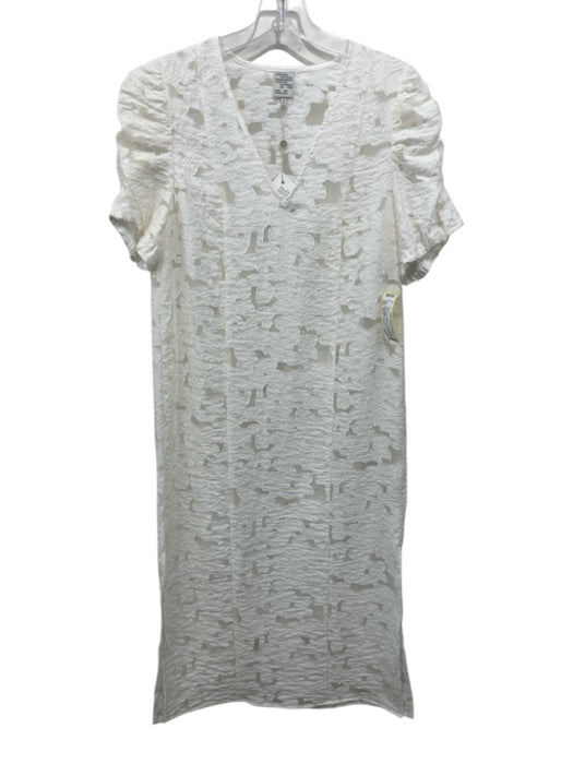 Baum und Pferdgarten Size 36/M White Viscose & Polyamide Short Puff Sleeve Dress White / 36/M