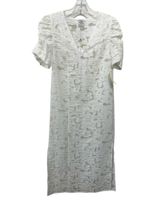 Baum und Pferdgarten Size 32/XS White Viscose & Polyamide Floral Lace Midi Dress White / 32/XS