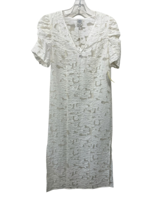 Baum und Pferdgarten Size 32/XS White Viscose & Polyamide Floral Lace Midi Dress White / 32/XS