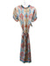 Marigold Size S Pink, Blue, Multi Polyester Satin Abstract Print Midi Dress Pink, Blue, Multi / S