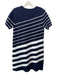 English Factory Size M Navy Blue & White Viscose & Nylon Short Sleeve Knit Dress Navy Blue & White / M