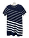 English Factory Size M Navy Blue & White Viscose & Nylon Short Sleeve Knit Dress Navy Blue & White / M
