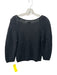 Le Jean Size 4 Black Cotton & Linen 3/4 Sleeve Knit Square Neck Top Black / 4