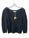 Le Jean Size 4 Black Cotton & Linen 3/4 Sleeve Knit Square Neck Top Black / 4