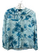 Marigold Size S Blue Multi Cotton Long Sleeve Beach Scene Buttons Gauze Top Blue Multi / S