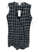 Sundays Size S Black & White Polyester & Viscose Sleeveless Tweed Buttons Dress Black & White / S