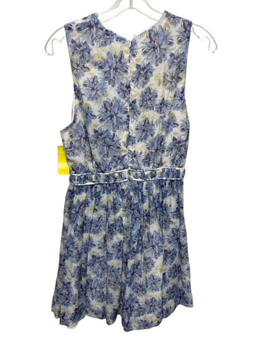 En Saison Size M Blue & Green Lyocell blend Sleeveless Floral Print V Neck Dress Blue & Green / M
